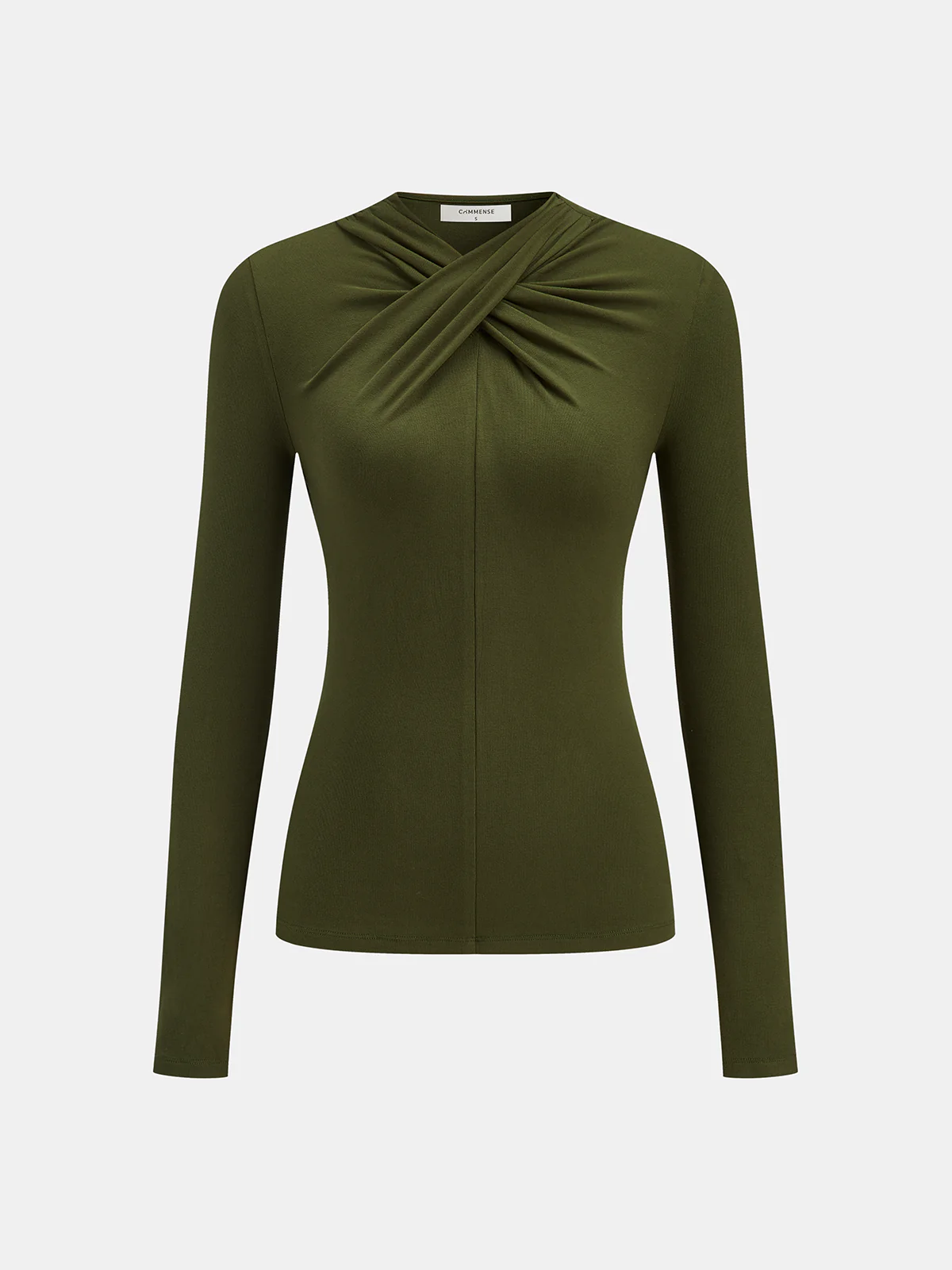 Twisted Front Detail Long Sleeve Knit Top - Wholesalesil