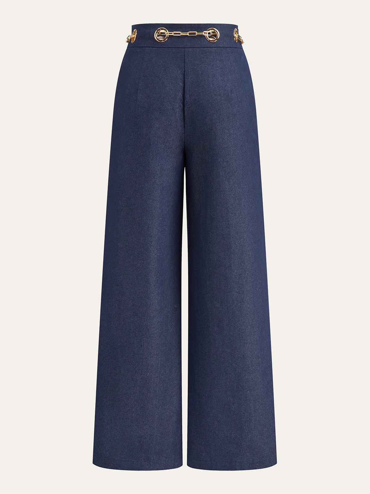 Wide-Leg Chain Jeans Pants - Wholesalesil