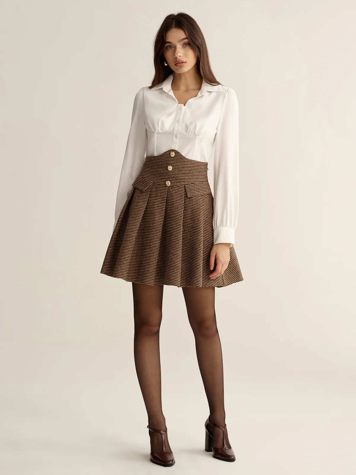 Corset Style Button-Up Shirt - Wholesalesil