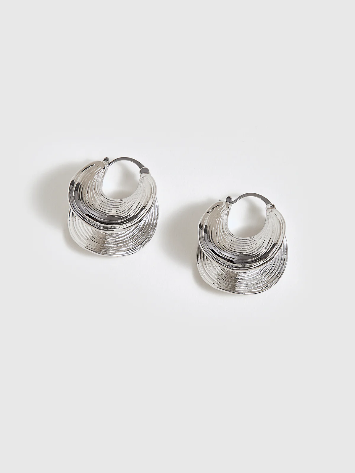 Textured Hoop Earrings - Wholesalesil