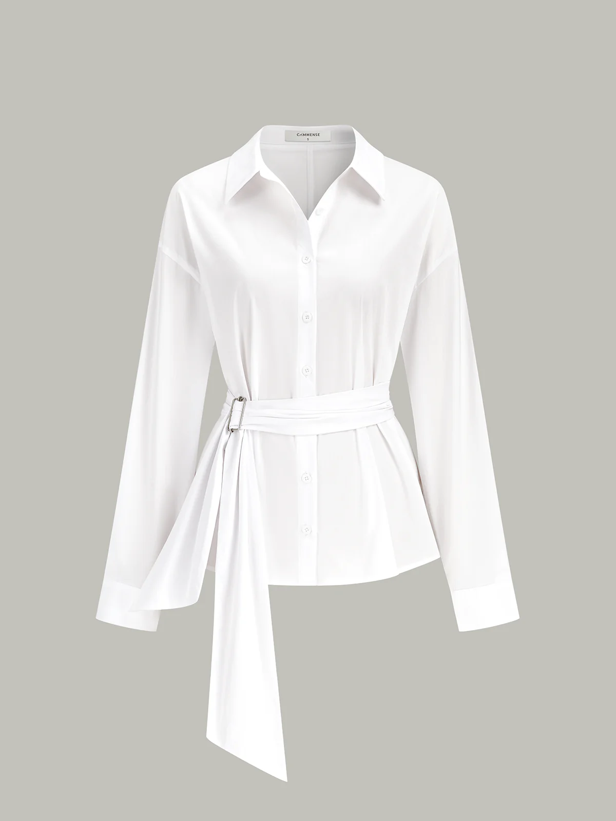 Tie-Waist Button-Down Shirt - Wholesalesil