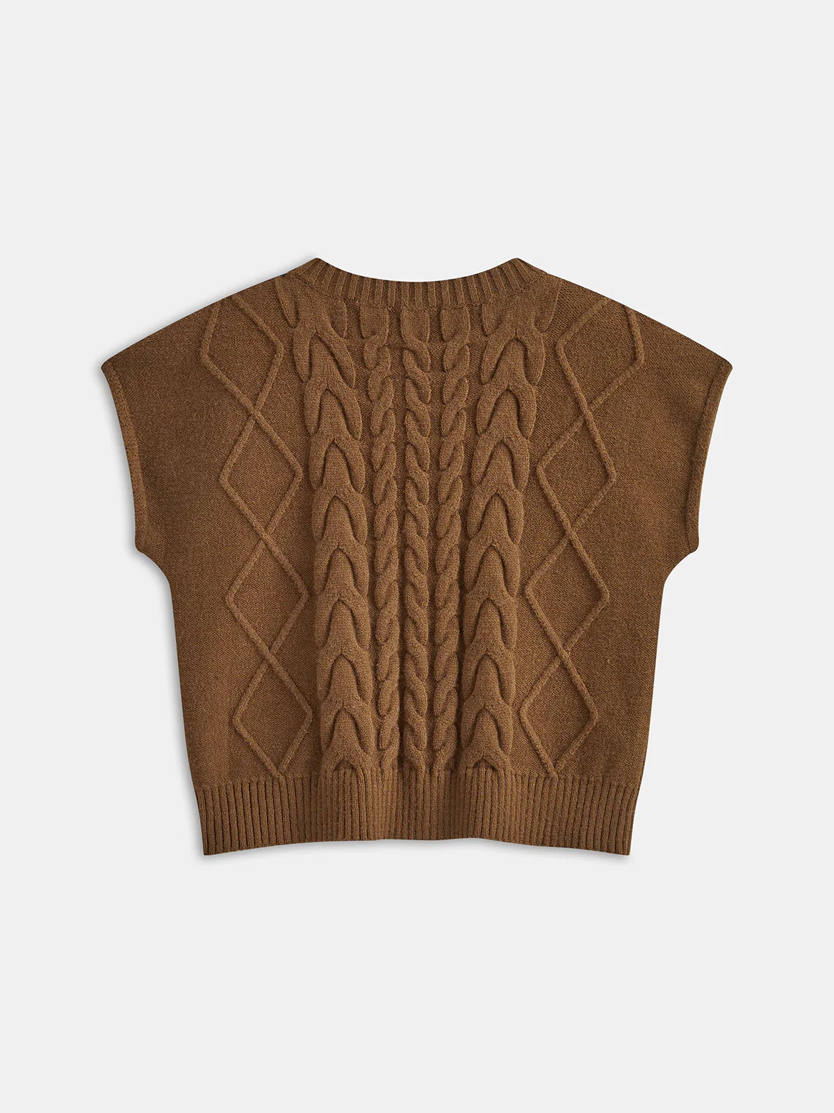 Cable Knit Sleeveless Sweater Vest - Wholesalesil