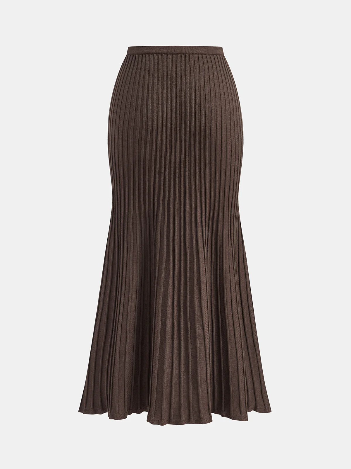Textured Rib-Knit Mermaid Midi Skirt - Wholesalesil