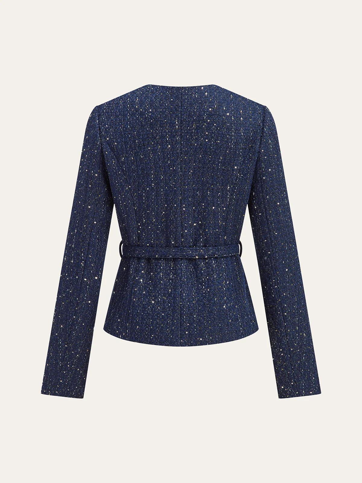 Metallic Button Tweed Jacket - Wholesalesil