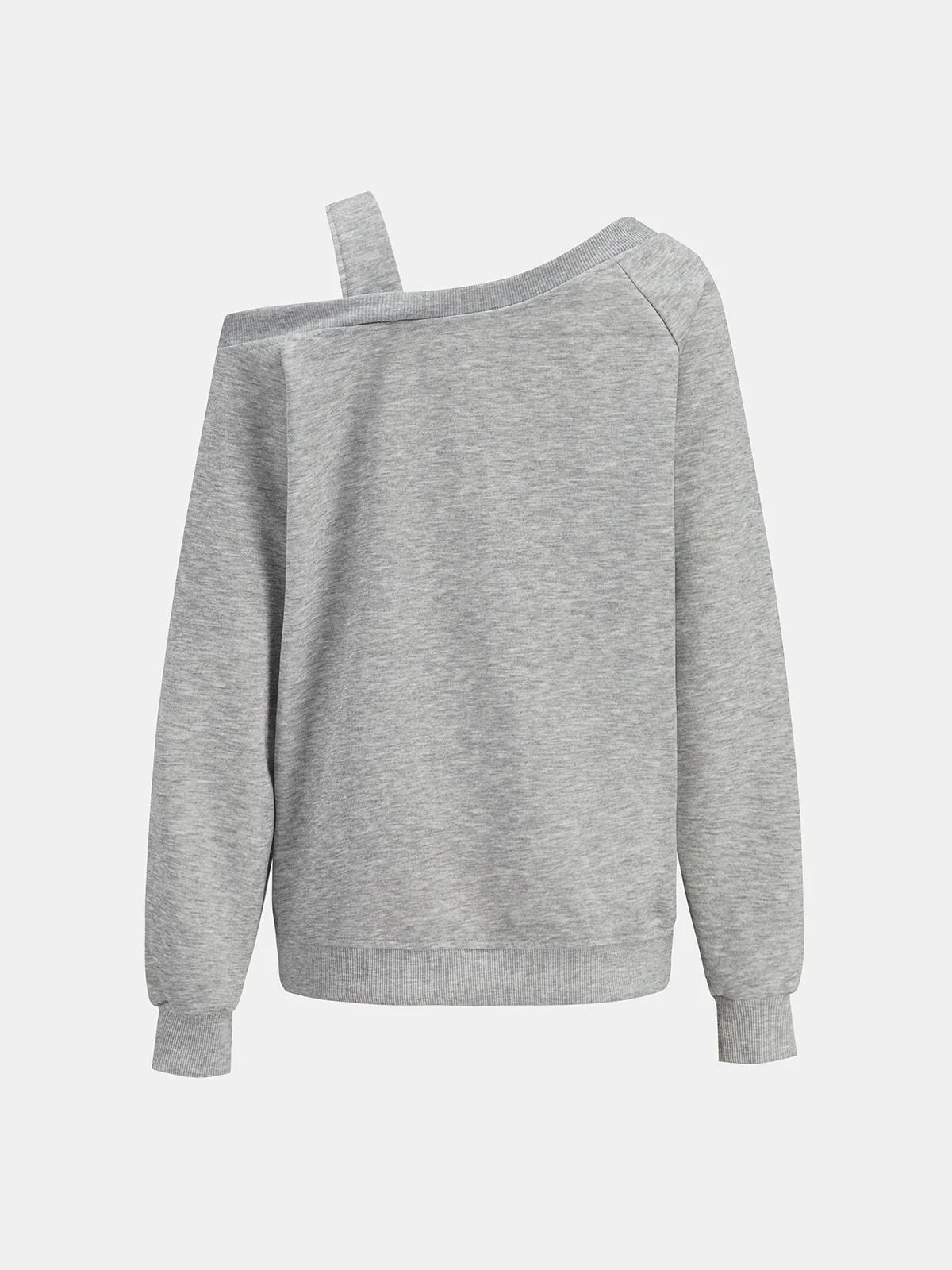Strap Detail Off-Shoulder Sweatshirt - Wholesalesil