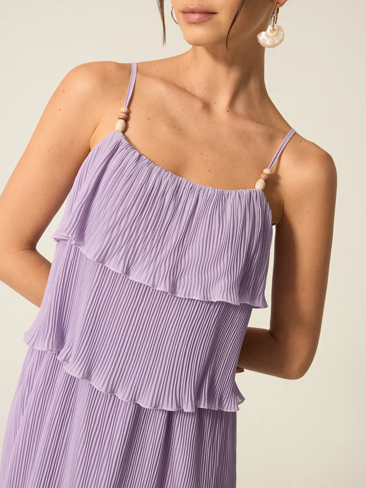 Tiered Pleated Maxi Dress - Wholesalesil