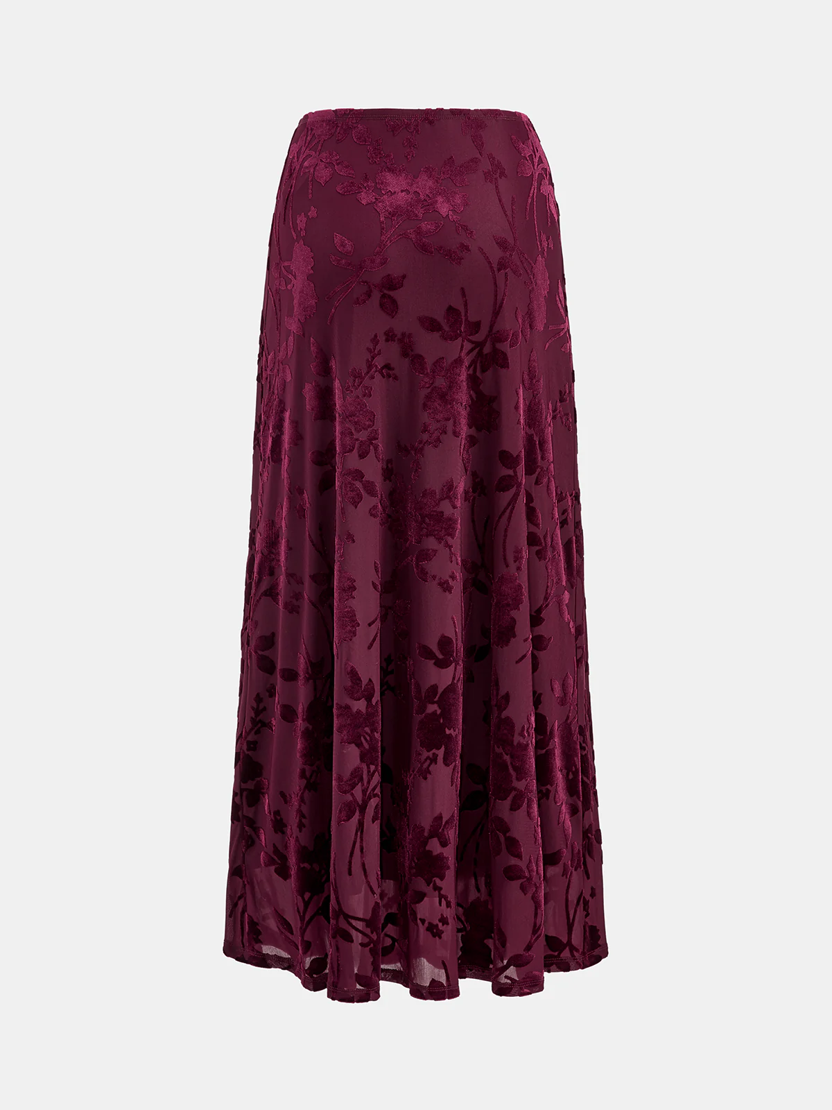 Floral Jacquard Mesh Maxi Skirt - Wholesalesil