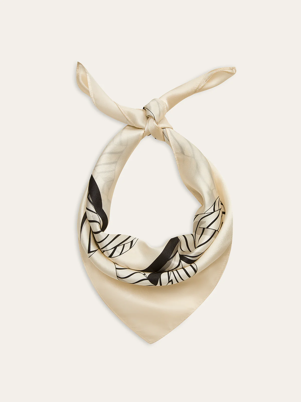 Striped Ribbon Print Silk Scarf - Wholesalesil