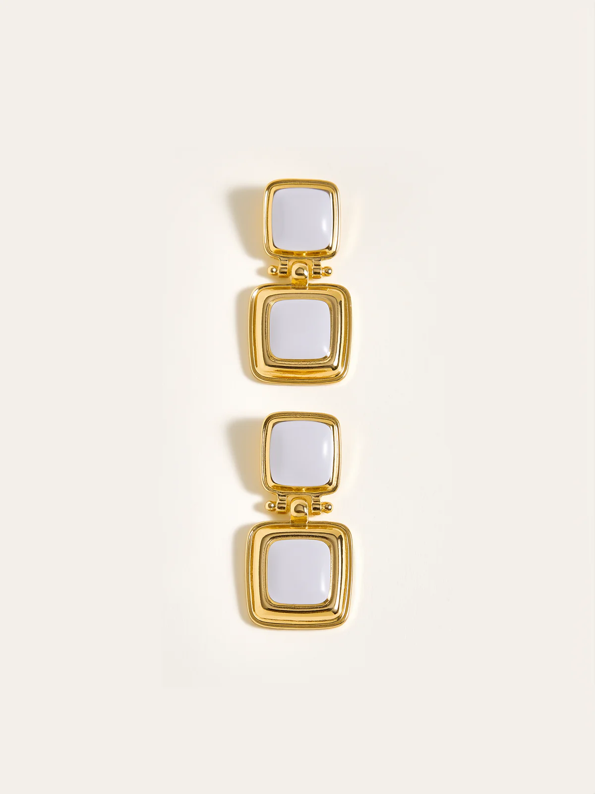 Double Square Drop Earrings - Wholesalesil