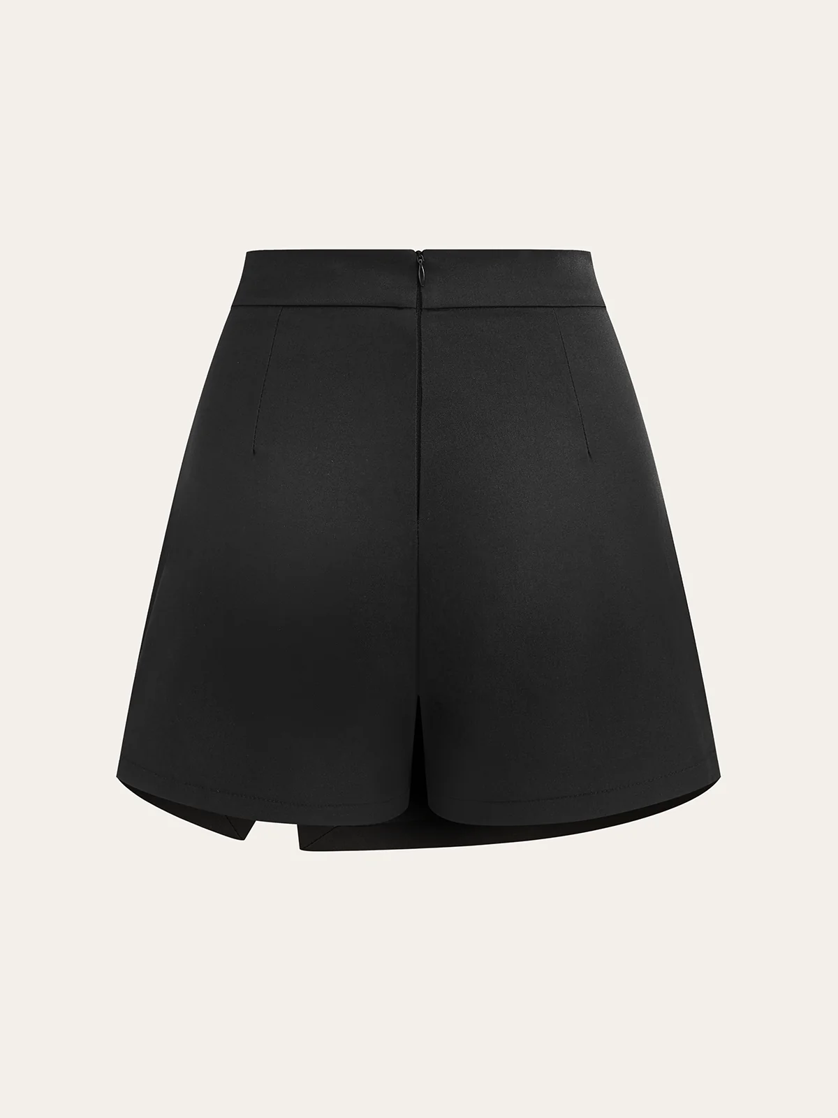 Asymmetrical Skort with Metal Decor - Wholesalesil