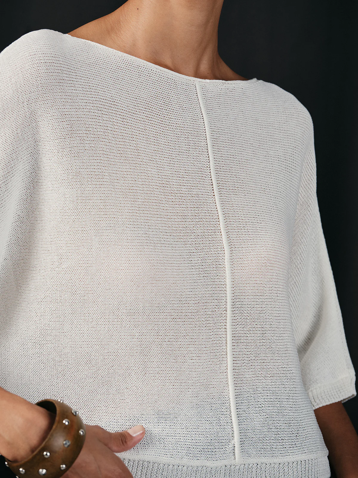 Semi-Sheer Batwing Sweater - Wholesalesil