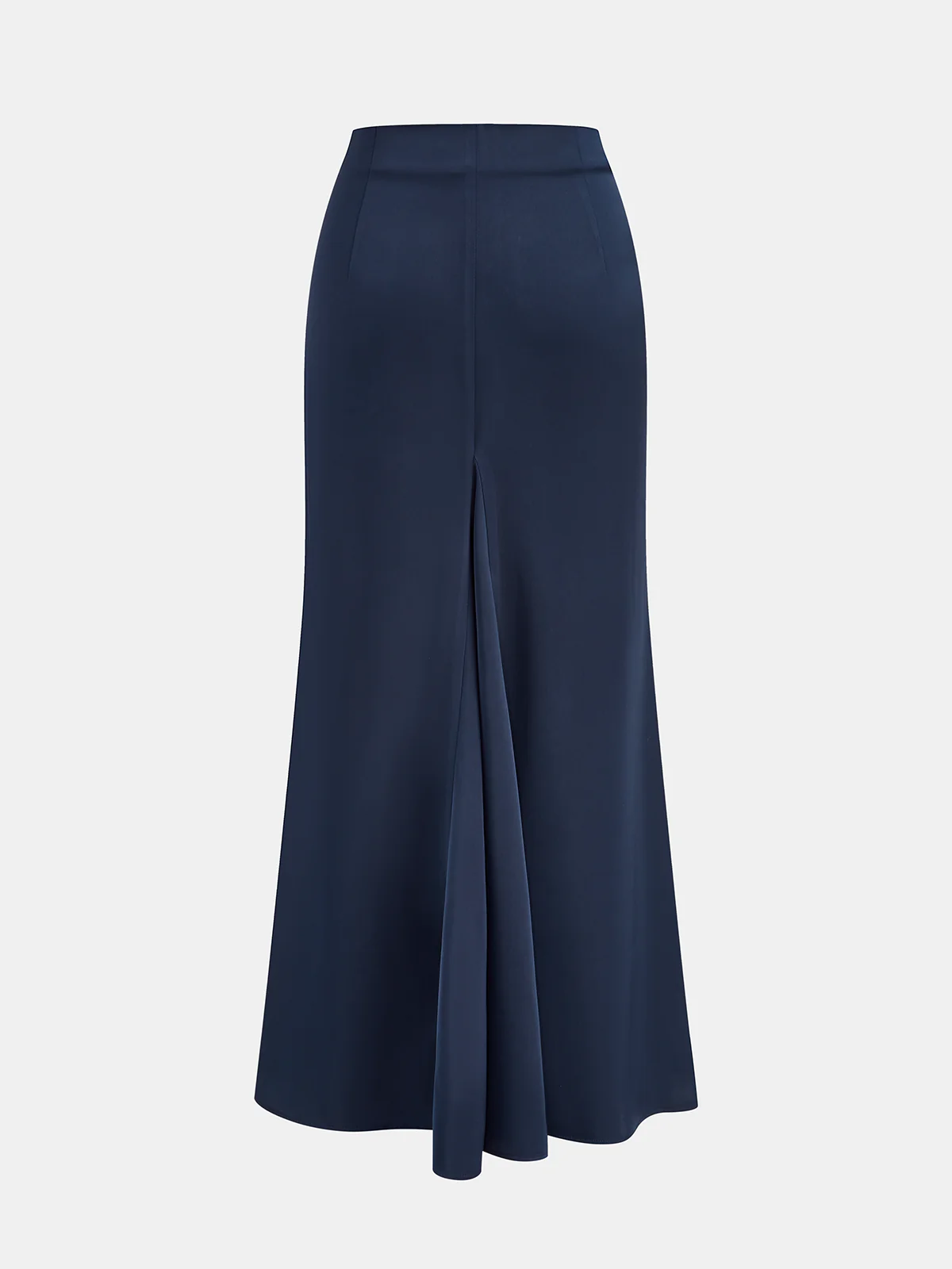 Asymmetric Ruffle Metal Detail Satin Maxi Skirt - Wholesalesil