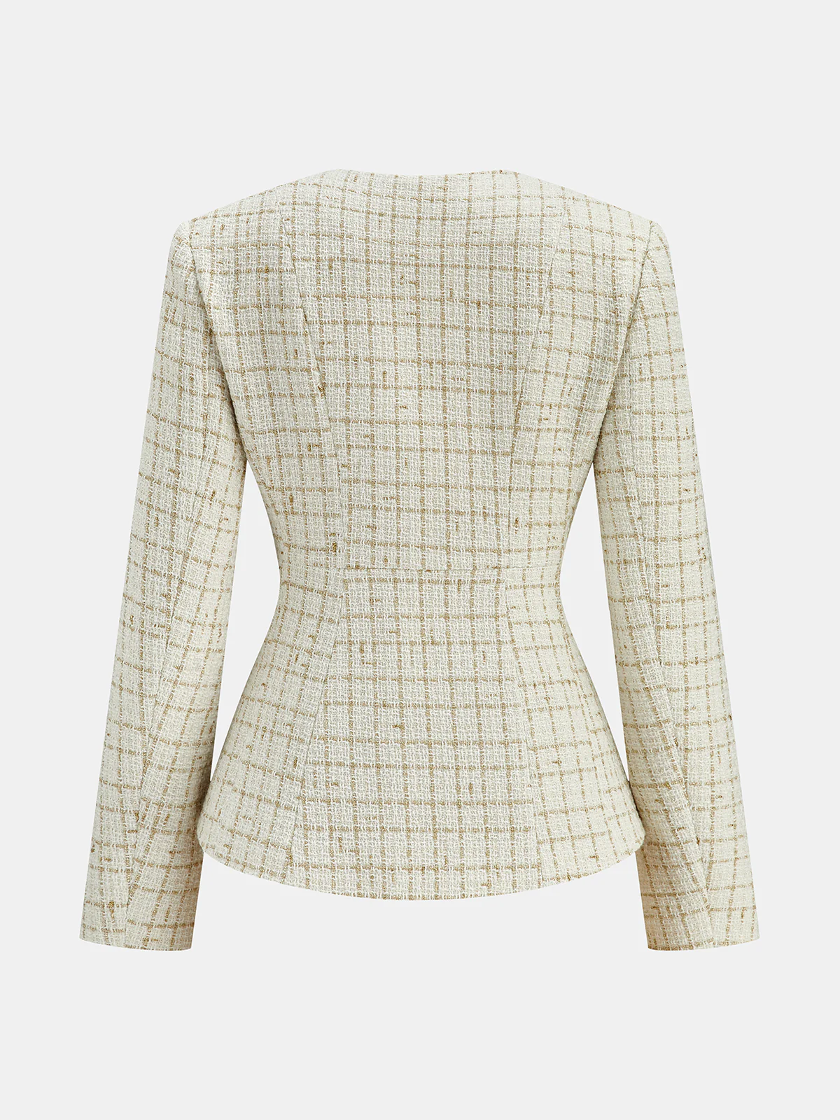 Metal Button Tweed Blazer - Wholesalesil