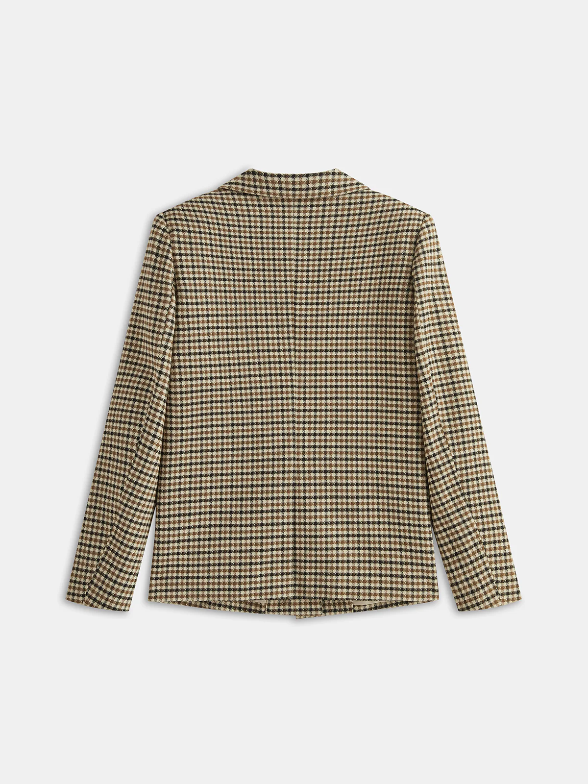 Metal Button Checked Blazer - Wholesalesil