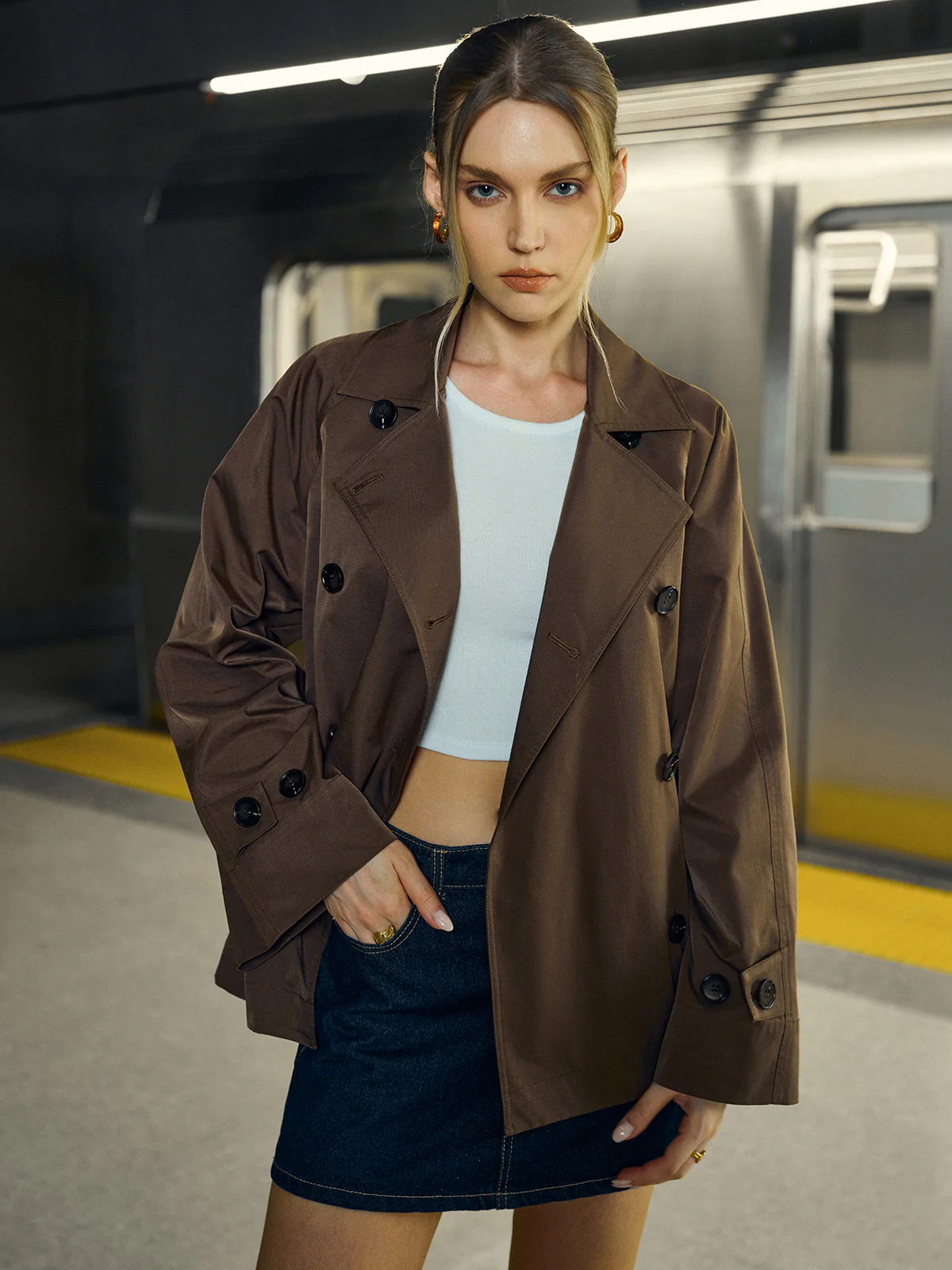 Double-Breasted Trench Coat - Wholesalesil